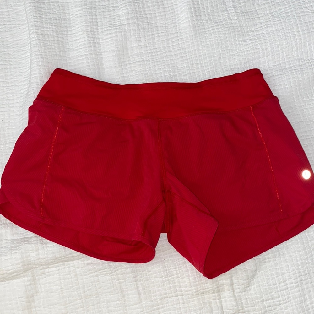Red lululemon shorts